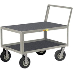 Little Giant - 1,200 Lb Capacity, 24" Wide x 36" Long x 38" High Instrument Cart - 2 Shelf, Steel, Pneumatic Casters - Apex Tool & Supply