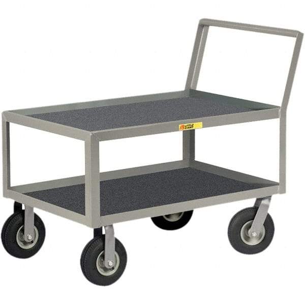 Little Giant - 1,200 Lb Capacity, 24" Wide x 48" Long x 38" High Instrument Cart - 2 Shelf, Steel, Pneumatic Casters - Apex Tool & Supply