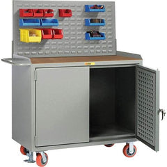 Little Giant - 3,600 Lb Capacity Mobile Workbench with Pegboard Panel - 48" Wide x 43-1/2" High - Apex Tool & Supply