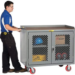 Little Giant - 3,600 Lb Capacity, 1 Shelf, 2 Door Mobile Cabinet - 48" Wide x 43" High - Apex Tool & Supply
