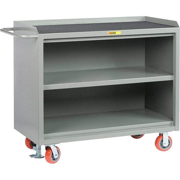 Little Giant - 3,600 Lb Capacity, 3 Drawer Mobile Service Bench - 41" Wide x 24" Deep x 43" High, Steel, Gray - Apex Tool & Supply
