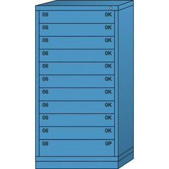 Lyon - 11 Drawer, Standard Eye-Level - Multiple Drawer Access Cabinet - Steel, 30" Wide x 28-1/4" Deep x 59-1/4" High, Wedgewood Blue - Apex Tool & Supply
