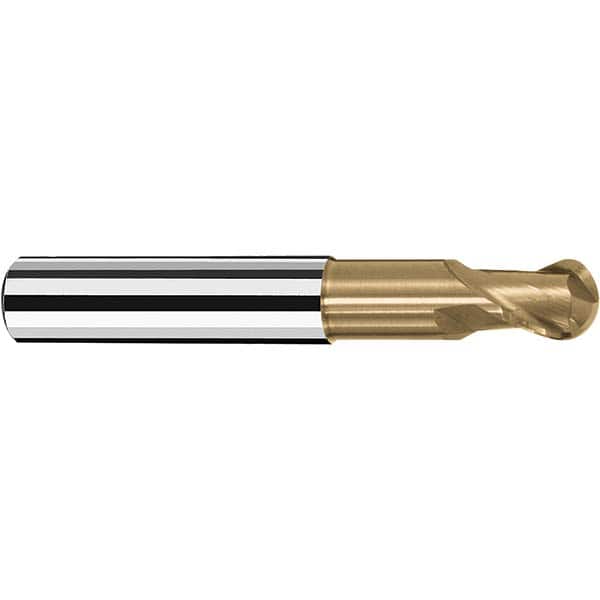 Fraisa - 1/8" Diam, 1/8" LOC, 2 Flute Solid Carbide Ball End Mill - Apex Tool & Supply