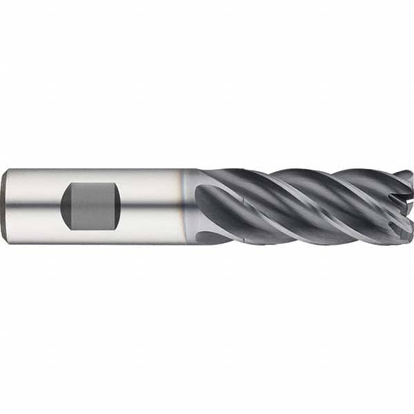 Guhring - 1/4" Diam 5 Flute Solid Carbide 0.03" Corner Radius End Mill - Apex Tool & Supply