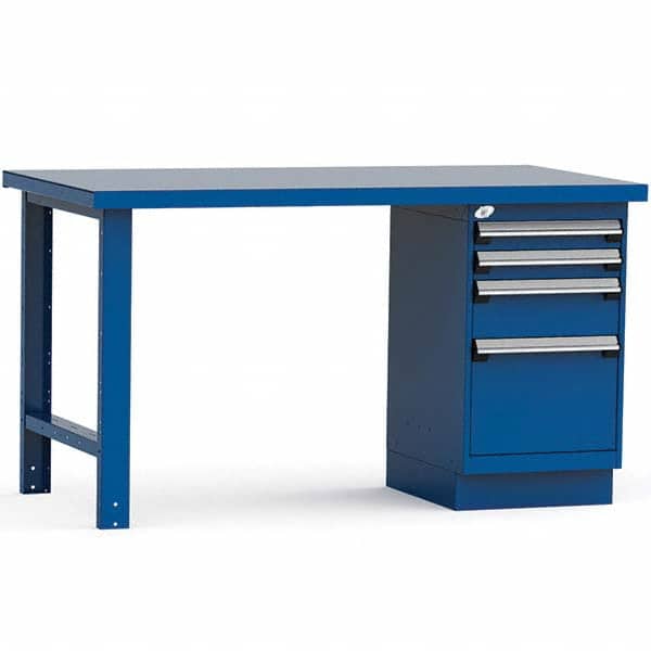 Rousseau Metal - Stationary Work Benches, Tables Type: Work Bench Top Material: Painted Steel - Apex Tool & Supply