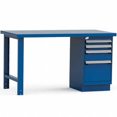 Rousseau Metal - Stationary Work Benches, Tables Type: Work Bench Top Material: Painted Steel - Apex Tool & Supply