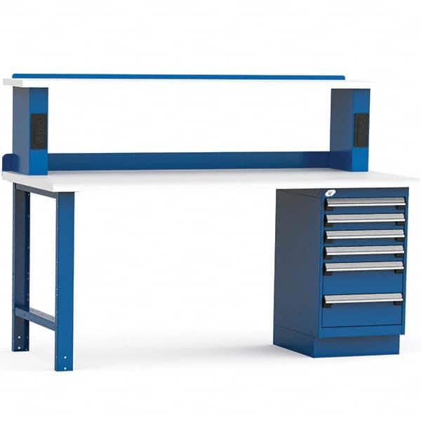 Rousseau Metal - Stationary Work Benches, Tables Type: Work Bench Top Material: Laminated Plastic - Apex Tool & Supply