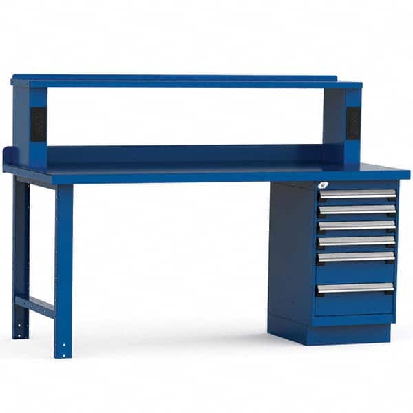 Rousseau Metal - Stationary Work Benches, Tables Type: Work Bench Top Material: Painted Steel - Apex Tool & Supply