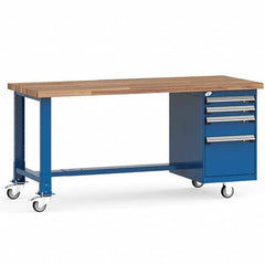 Rousseau Metal - Mobile Work Benches Type: Mobile Workbench Length: 72 (Inch) - Apex Tool & Supply