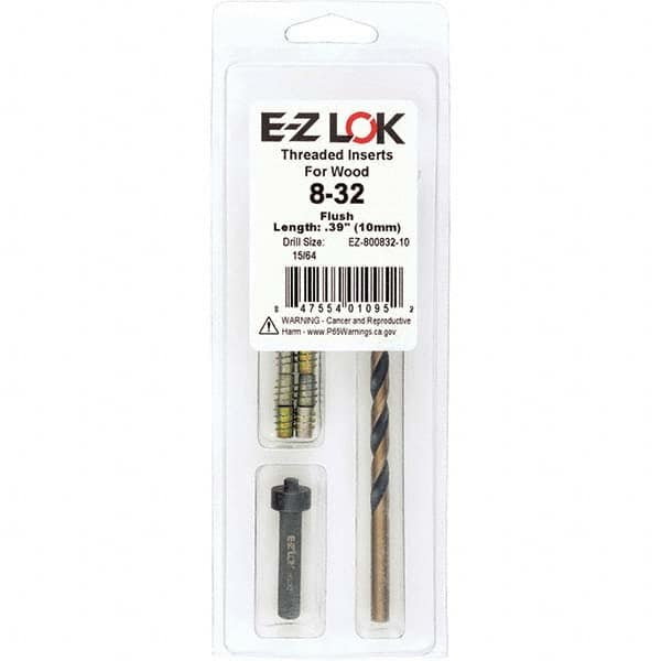 E-Z LOK - Thread Repair Kits Insert Thread Size (Inch): #8-32 Includes Drill: Yes - Apex Tool & Supply