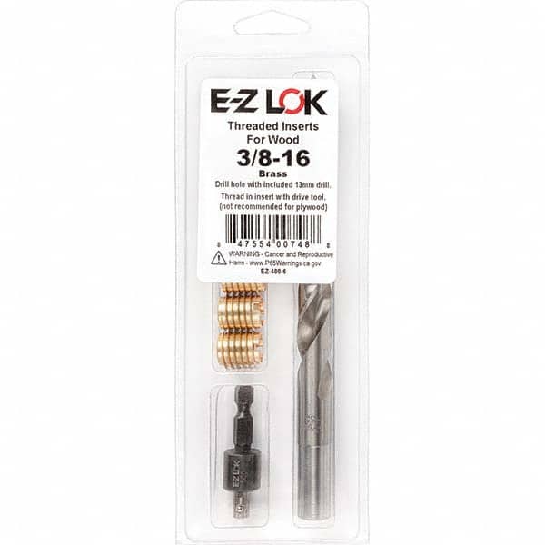 E-Z LOK - Thread Repair Kits Insert Thread Size (Inch): 3/8-16 Includes Drill: Yes - Apex Tool & Supply