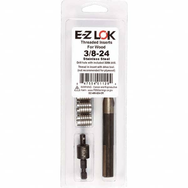 E-Z LOK - Thread Repair Kits Insert Thread Size (Inch): 3/8-24 Includes Drill: Yes - Apex Tool & Supply