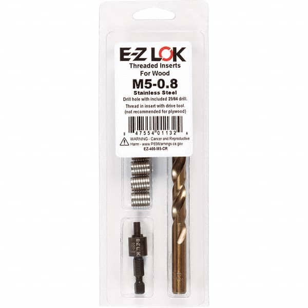 E-Z LOK - Thread Repair Kits Insert Thread Size (mm): M5x0.80 Includes Drill: Yes - Apex Tool & Supply