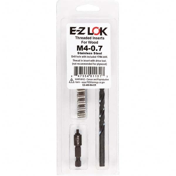 E-Z LOK - Thread Repair Kits Insert Thread Size (mm): M4x0.70 Includes Drill: Yes - Apex Tool & Supply