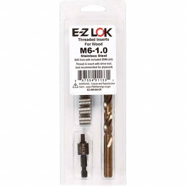 E-Z LOK - Thread Repair Kits Insert Thread Size (mm): M6x1.00 Includes Drill: Yes - Apex Tool & Supply
