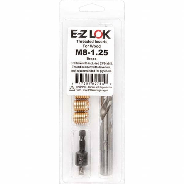 E-Z LOK - Thread Repair Kits Insert Thread Size (mm): M8x1.25 Includes Drill: Yes - Apex Tool & Supply