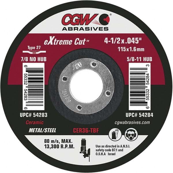 CGW Abrasives - Cutoff Wheels Tool Compatibility: Angle Grinders Wheel Diameter (Inch): 6 - Apex Tool & Supply