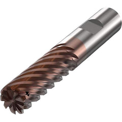 Seco - 25mm Diam 9 Flute Solid Carbide 1mm Corner Radius End Mill - Apex Tool & Supply