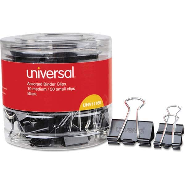 UNIVERSAL - Binder Clips Binder Type: Binder Clip Capacity (Inch): 0.63 - Apex Tool & Supply
