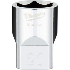 Milwaukee Tool - Hand Sockets Drive Size (Inch): 1/2 Size (mm): 21.0000 - Apex Tool & Supply