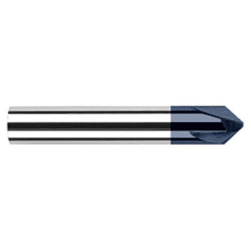 Chamfer Cutters - 0.2500″ (1/4″) Shank Diameter × 40° per side Carbide Flat Chamfer Cutter, 3 Flutes, AlTiN Coated