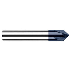 Chamfer Cutters - 0.2500″ (1/4″) Shank Diameter × 20° per side Carbide Flat Chamfer Cutter, 3 Flutes, AlTiN Coated