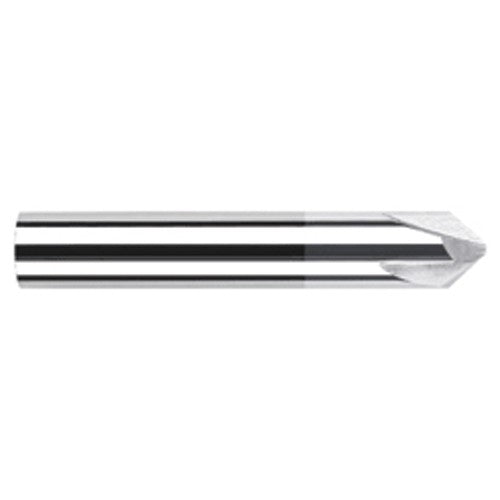 Chamfer Cutters - 0.2500″ (1/4″) Shank Diameter × 30° per side Carbide Flat Chamfer Cutter, 3 Flutes, TiB2 Coated