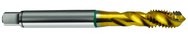 10-24 2B 3-Flute Cobalt Green Ring Semi-Bottoming 40 degree Spiral Flute Tap-TiN - Apex Tool & Supply