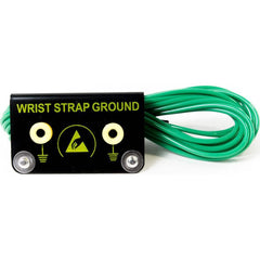 Bertech - Anti-Static Equipment Accessories Type: ESD Metal Bench Mount Ground Block w/Stud & Cord Color: Green/Black - Apex Tool & Supply