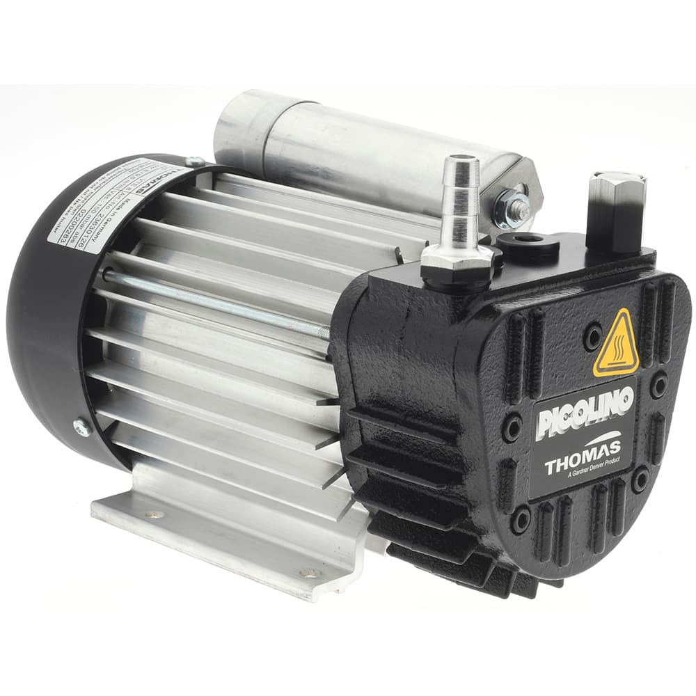 Thomas - Rotary Vane-Type Vacuum Pumps Voltage: 115 VAC Length (Decimal Inch): 9.8000 - Apex Tool & Supply