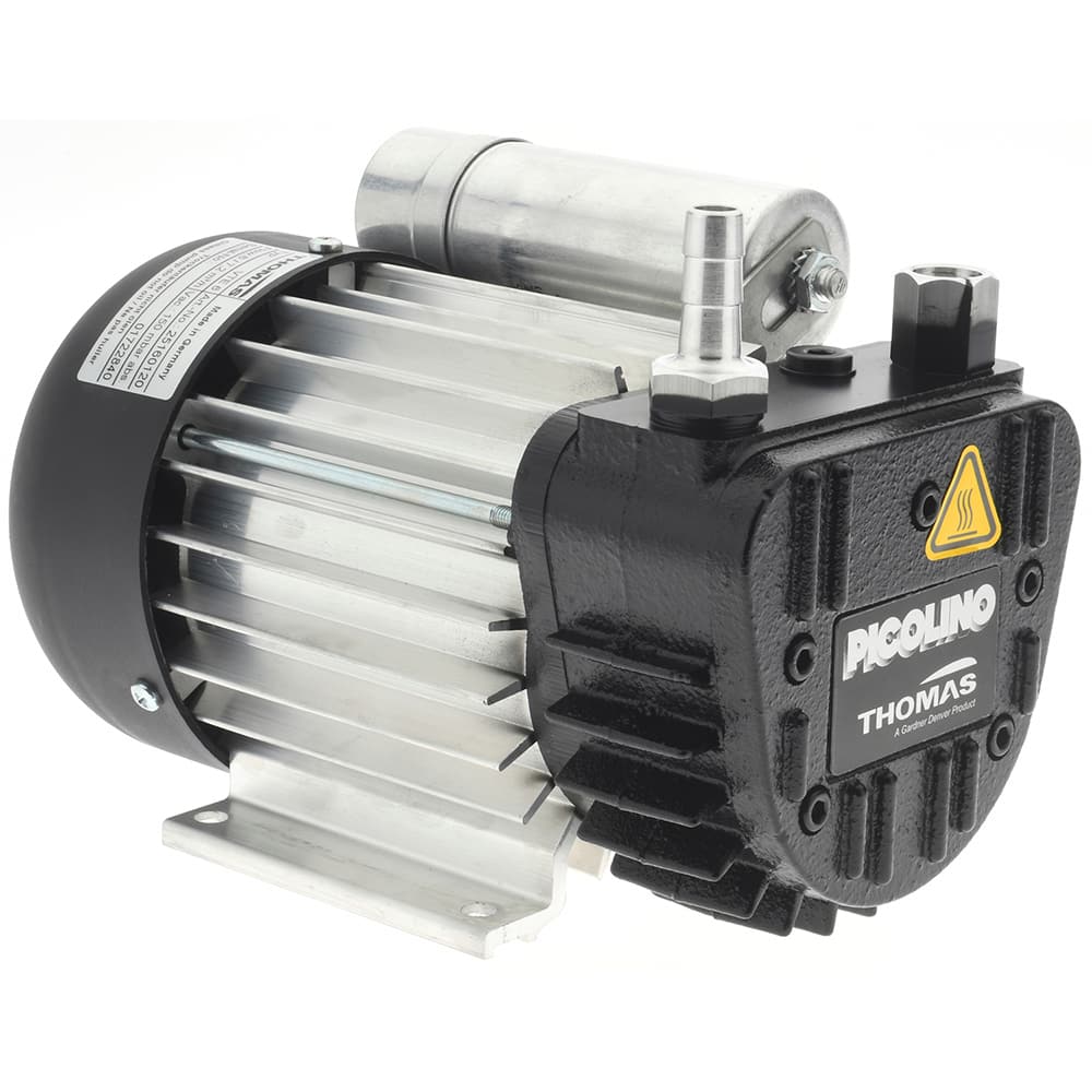 Thomas - Rotary Vane-Type Vacuum Pumps Voltage: 115 VAC Length (Decimal Inch): 8.8200 - Apex Tool & Supply