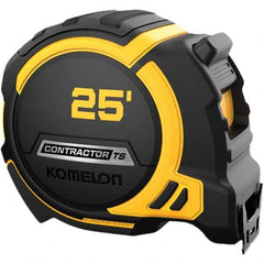 Komelon - 25' x 1-1/4" Hi-Vis Yellow/White Blade Tape Measure - Apex Tool & Supply