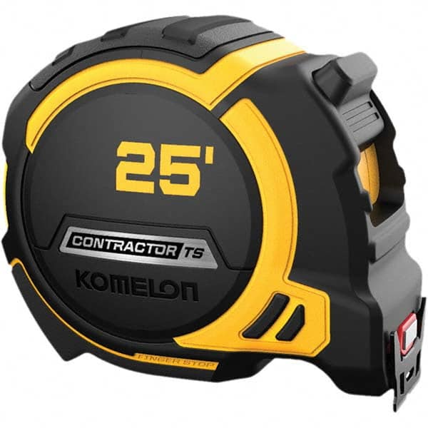 Komelon - 25' x 1-1/4" Hi-Vis Yellow/White Blade Tape Measure - Apex Tool & Supply