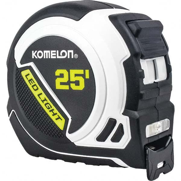 Komelon - 25' x 1" Hi-Vis Yellow/White Blade Tape Measure - Apex Tool & Supply