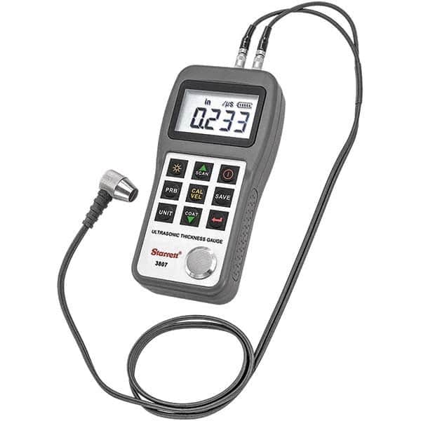 Starrett - Electronic Thickness Gages Minimum Measurement (Decimal Inch): 0.0000 Maximum Measurement (Inch): 3-1/2 - Apex Tool & Supply