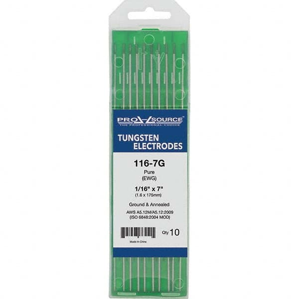 PRO-SOURCE - Tungsten Electrodes Type: Pure Diameter (Inch): 1/16 - Apex Tool & Supply