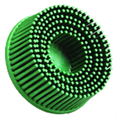 Scotch-Brite Roloc Bristle Disc RD-ZB 50 TR Green 3″ × 5/8″ Tapered - Apex Tool & Supply