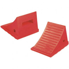 Checkers - 1 2-Piece 7-1/2" Wide x 6-1/2" High x 8-1/4" Deep Polyurethane Wheel Chock - Apex Tool & Supply