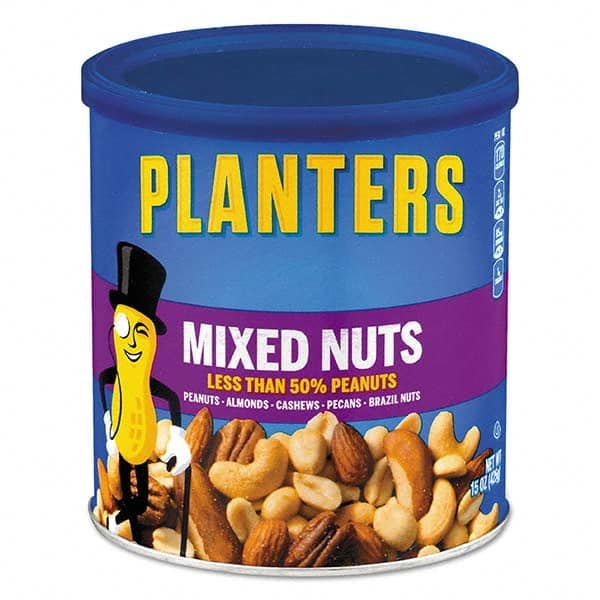 Planters - Snacks, Cookies, Candy & Gum Breakroom Accessory Type: Nuts Breakroom Accessory Description: Mixed Nuts, 15 oz Can - Apex Tool & Supply