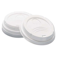 Dixie - Dome Hot Drink Lids, 8 oz Cups, White, 100/Sleeve, 10 Sleeves/Carton - Apex Tool & Supply