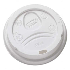 Dixie - Sip-Through Dome Hot Drink Lids for 10 oz Cups, White, 100/Pack, 1000/Carton - Apex Tool & Supply