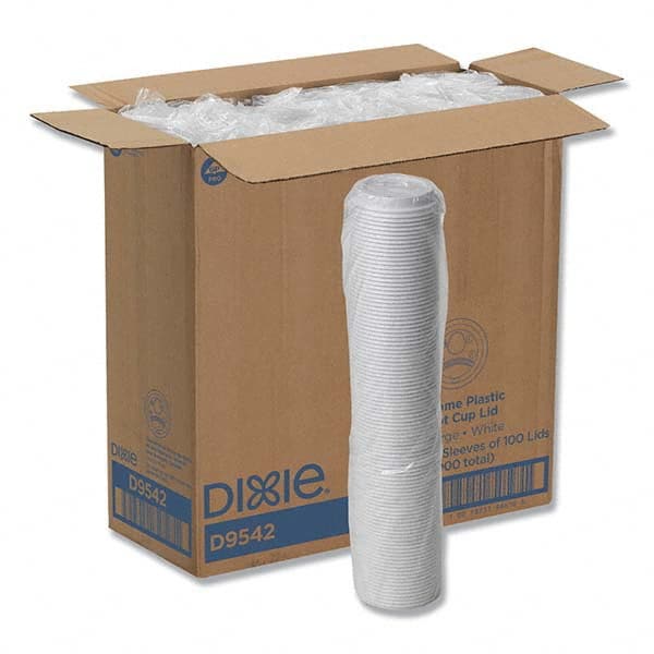 Dixie - Reclosable Lids for 12 and 16 oz Hot Cups, White, 100 Lids/Pack, 10 Packs/Carton - Apex Tool & Supply