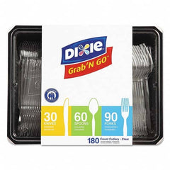 Dixie - Heavyweight Polystyrene Cutlery, Clear, Knives/Spoons/Forks, 180/Pack, 10Pk/Ctn - Apex Tool & Supply