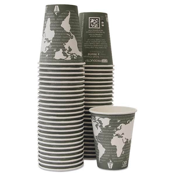 ECO PRODUCTS - World Art Renewable/Compostable Hot Cups, 12 oz, Gray, 50/Pack,10 Pack/Carton - Apex Tool & Supply