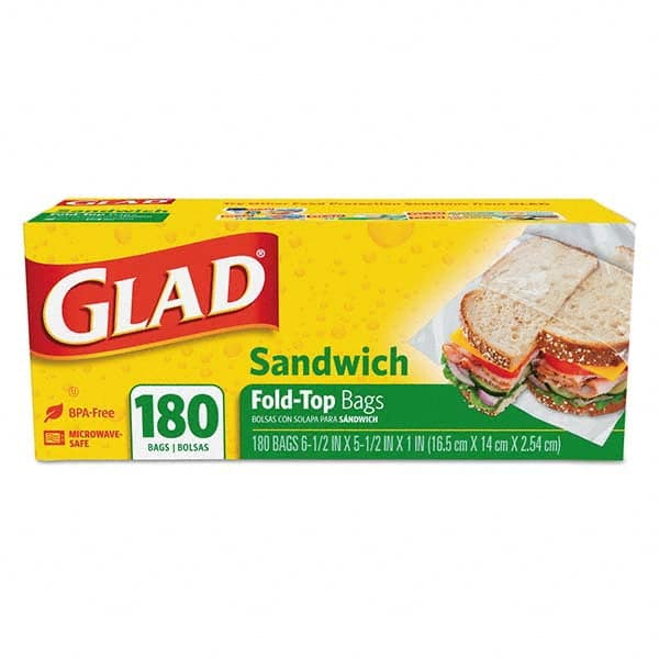 Glad - Reclosable Food & Sandwich Bags Volume Capacity: 1 Gal. Width (Inch): 6-1/2 - Apex Tool & Supply