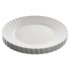 WNA - Classicware Plastic Dinnerware, Plates, Plastic, White, 9in, 12/Bag, 15/Carton - Apex Tool & Supply