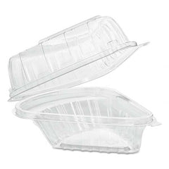 DART - Showtime Clear Hinged Containers, Pie Wedge, 6 2/3 oz, Plastic, 125/PK, 2 PK/CT - Apex Tool & Supply