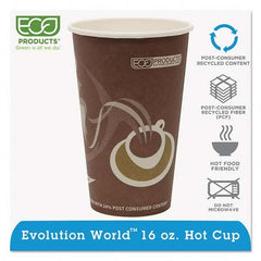 ECO PRODUCTS - Evolution World 24% Recycled Content Hot Cups - 16 oz, 50/PK, 20 PK/CT - Apex Tool & Supply