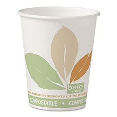 DART - Bare by Solo Eco-Forward PLA Paper Hot Cups, 10 oz, Leaf Design, 50/Bag, 20 Bags/Ct - Apex Tool & Supply