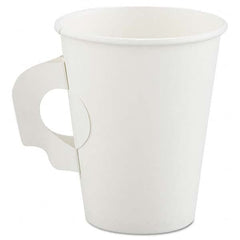 DART - Polycoated Hot Paper Cups with Handles, 8 oz, White - Apex Tool & Supply